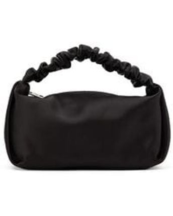 Women's Black Mini Scrunchie Top Handle Bag