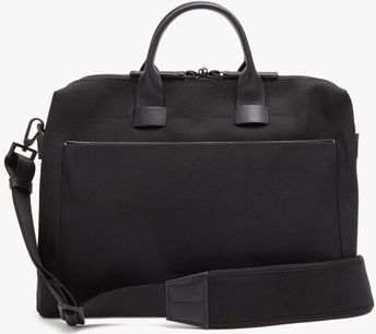Adventure Pathfinder Slim Leather-trim Briefcase - Black