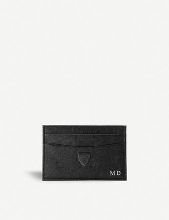 Slim saffiano leather credit card case