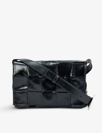 Cassette Intrecciato leather cross-body bag