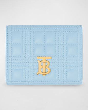 Lola TB Quilted Leather Compact Wallet