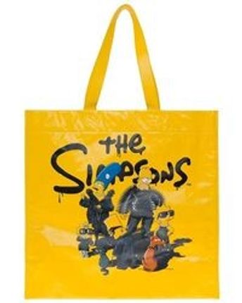 Men's Yellow The Simpsons Leather Shopper Bag