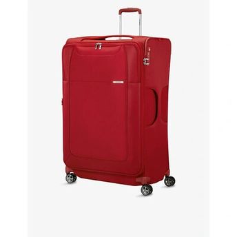 Spinner Branded Woven Suitcase In Chili Red