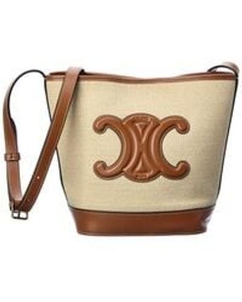 Women's Brown Cuir Triomphe Small Canvas & Leather Bucket Bag