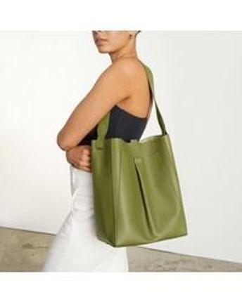 Women's Green Italian Leather Studio Bag