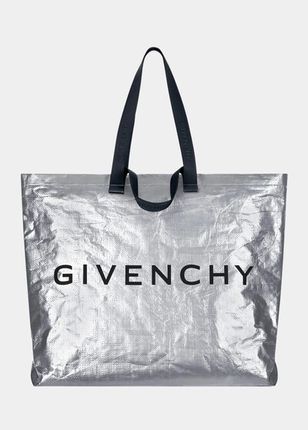 Men's G-shopper Logo Tote Bag In Silver