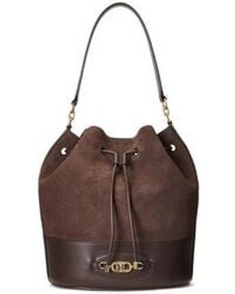 Women's Brown Suede Large Andie Drawstring Handbag