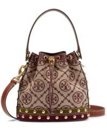 Women's Brown T Monogram Jacquard Bucket Bag