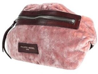 Women Pastel pink Bum bag Textile fibers, Soft Leather