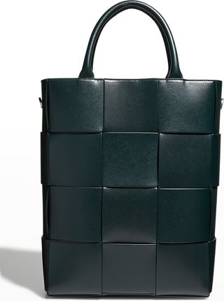 Men's Arco Intreccio Leather Tote Bag