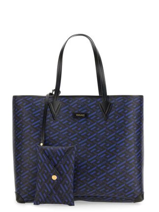 Medusa Smile Shopper Bag In Blue
