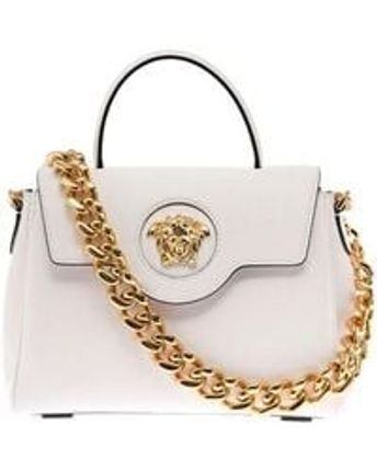 Women's Woman's La Medusa White Leather Handbag