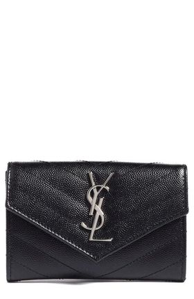 Small Monogram Leather French Wallet In Black