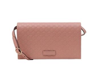 Women's Soft Pink Leather Crossbody Wallet Bag 466507 5806