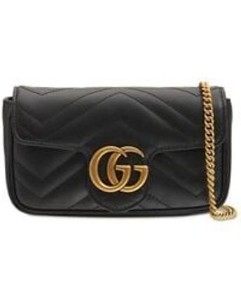 Women's Black Supermini Gg Marmont Leather Bag