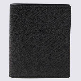 Logo Embroidered Snap Button Wallet In Black