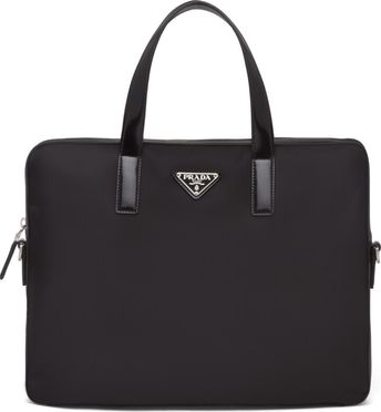 Re-nylon And Leather Briefcase