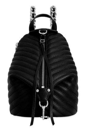 Julian Small Chevron Quilted Leather Backpack In Black