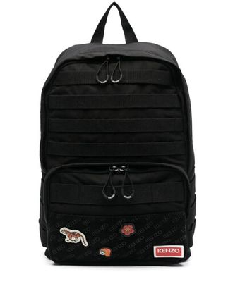 Logo-patch Monogram Backpack In Black