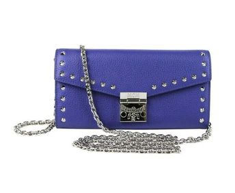 Women's Spectrum Blue Leather Patricia Studded Large Chain Wallet MYL9SPA40HG001