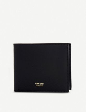 Grained leather billfold wallet
