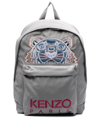 Logo-embroidered Backpack In Grey