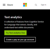 Azure Cognitive Services Text Analytics