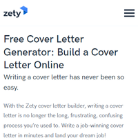 Zety Cover Letter Builder