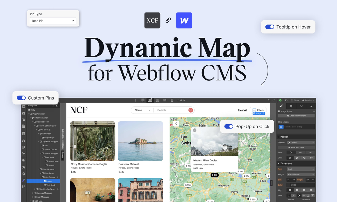 Dynamic Map For Webflow [Beta]