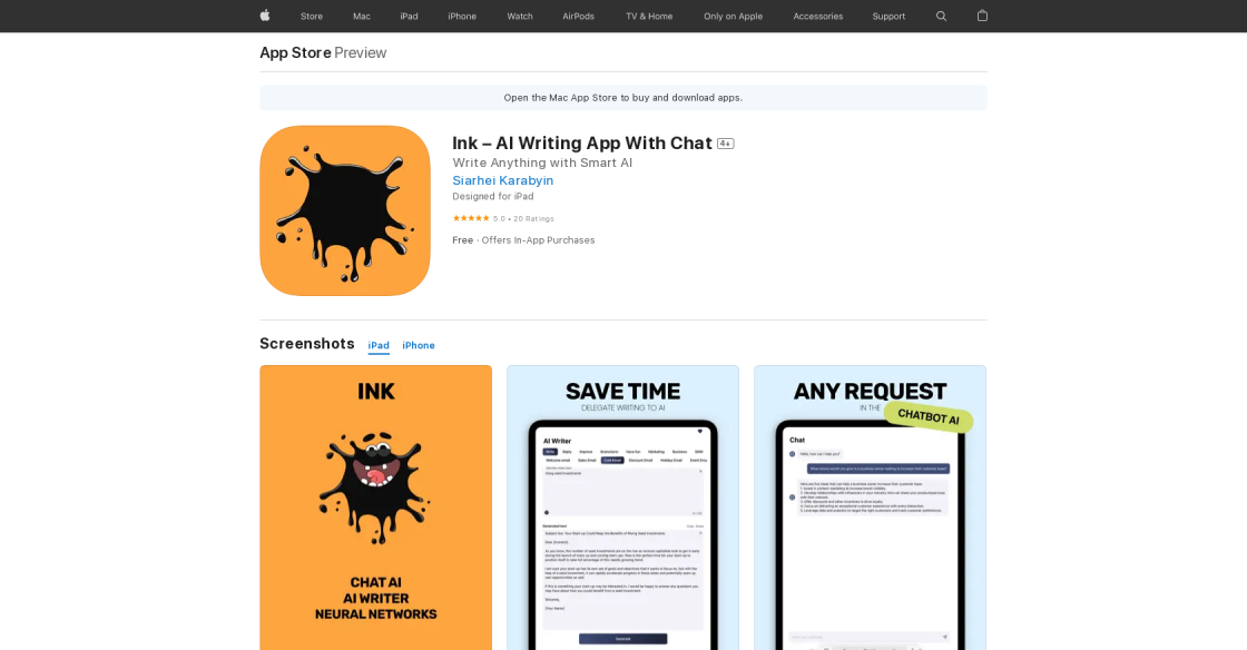 Ink – AI Writing App With Chat