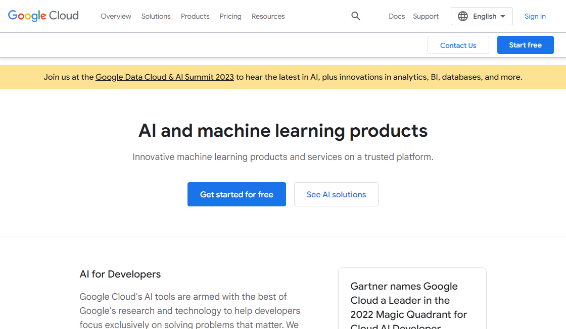 Google Cloud Platform AI Tools