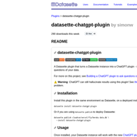 Datasette ChatGPT Plugin