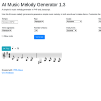 AI Music Melody Generator