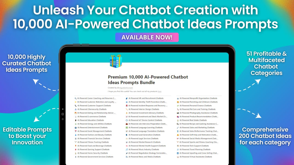 10,000+ AI-Powered Chatbot Ideas Prompts