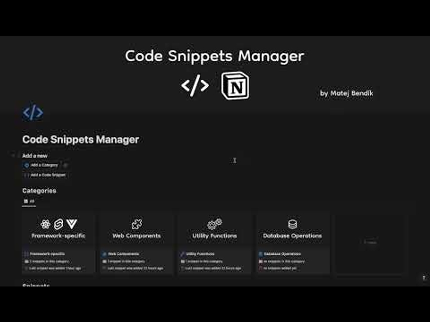 Code Snippets Manager