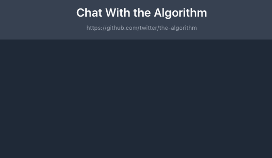 Chat With Twitter Algorithm