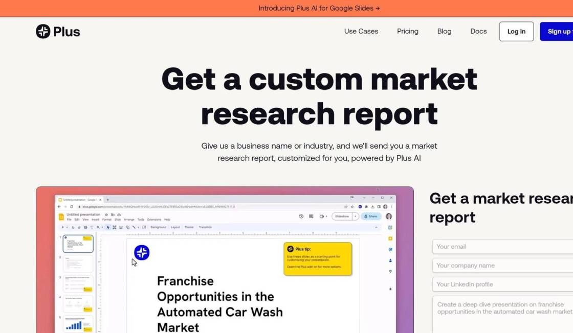 Plus AI For Market Research