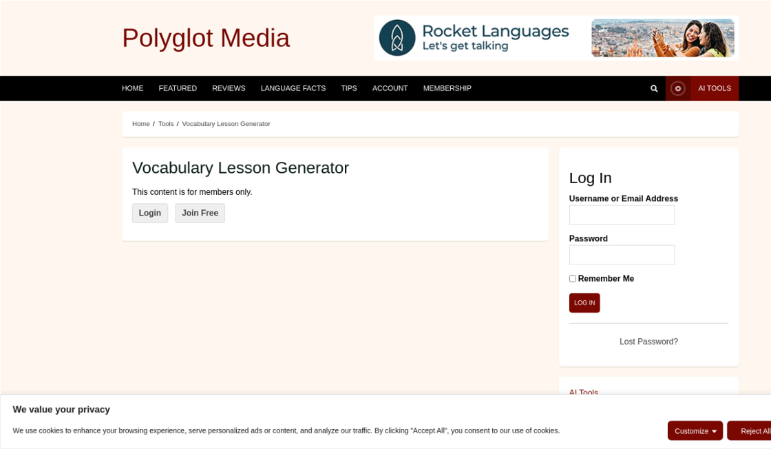 Vocabulary Lesson Generator