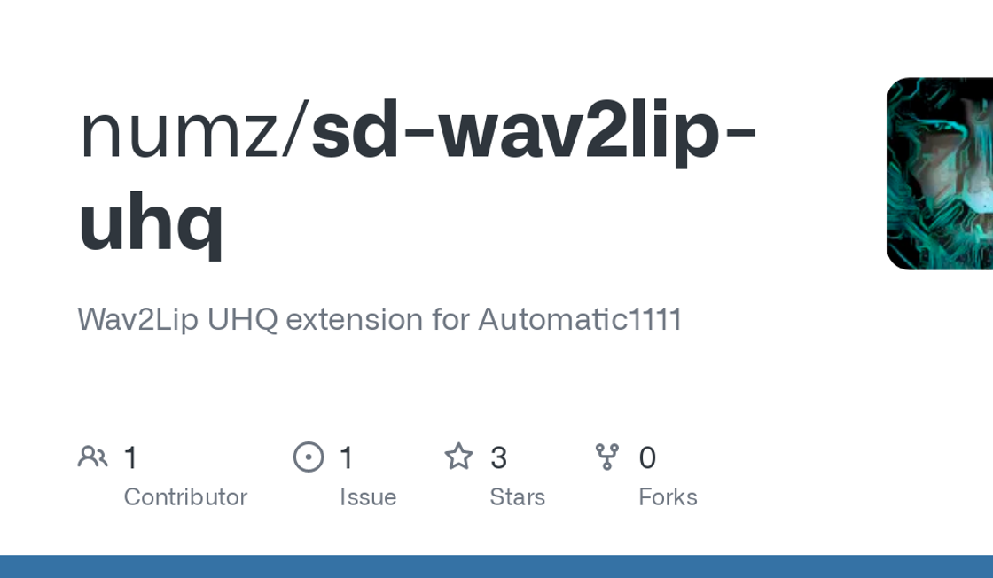 Wav2Lip For Automatic1111