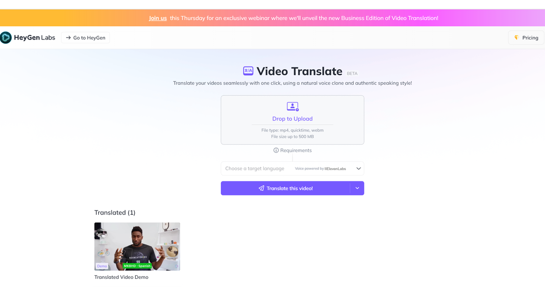 Translate Your Videos Seamlessly With One Click, Using A Natural Voice Clone And Authentic Speaking Style!