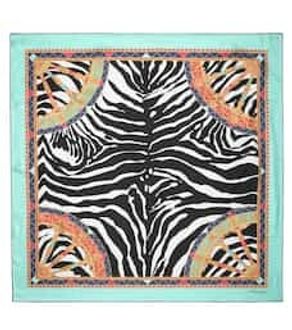 Zebra-print silk scarf