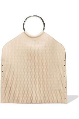 Studded laser-cut leather tote