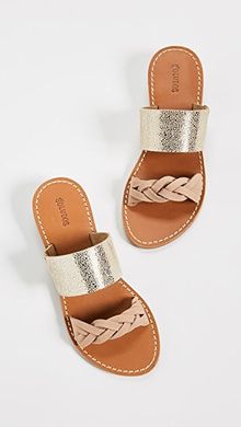 Metallic Braided Slide Sandals