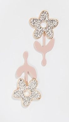 Crystal Flower Stem Earrings
