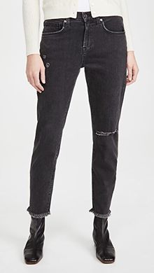 Benzi Jeans With Destroy At Knee And Raw Hem
