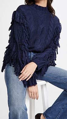 Cable Fringe Pullover