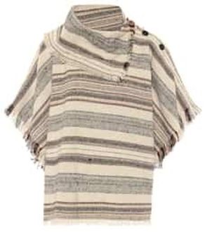 Jacoya striped tweed poncho