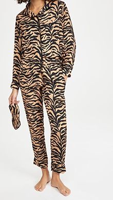 Silky Tiger Pajama + Eyemask Set