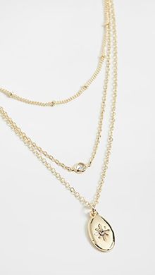 Dainty Layered Charm Oval Necklace