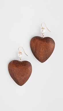 The Wood Heart Earrings